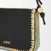 Pochette Rio in pelle di vitello classica e rafia