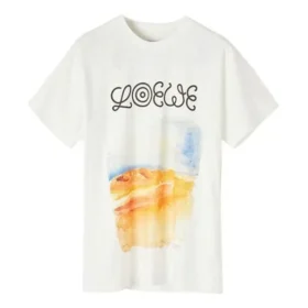 Polo da uomo loewe a maniche corte con stampa, bianco H6299980Pc-2100