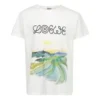 Polo da uomo Loewe in cotone con stampa acquerello a maniche corte, bianco H6109831Pc-2100