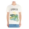 Polo da uomo Loewe in cotone con stampa acquerello a maniche corte, bianco H6109831Pc-2100