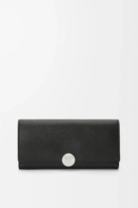Portafoglio Continental in pelle di vitello con finitura Pebble