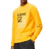 Pullover da uomo in cotone con logo Loewe Anagram ricamato, arancione H526341Xa1-9100