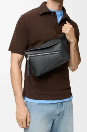 Puzzle Bumbag piccolo in pelle di vitello martellata