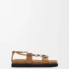 Sandali Fussbett con perline Pebble in pelle di agnello nappa