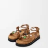 Sandali Fussbett con perline Pebble in pelle di agnello nappa