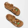 Sandali Fussbett con perline Pebble in pelle di agnello nappa