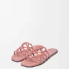 Sandalo a scivolo “Petal Anagram” in pelle scamosciata impreziosita da strass