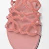 Sandalo a scivolo “Petal Anagram” in pelle scamosciata impreziosita da strass