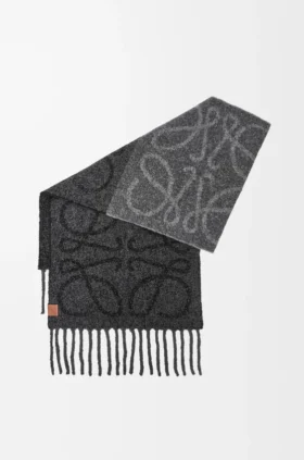 Sciarpa con anagramma in alpaca e lana