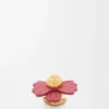 Spilla a forma di cappello a fiore in pelle di vitello
