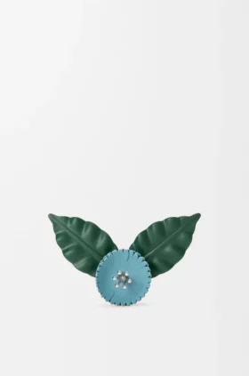 Spilla a forma di fiore in pelle di vitello classica