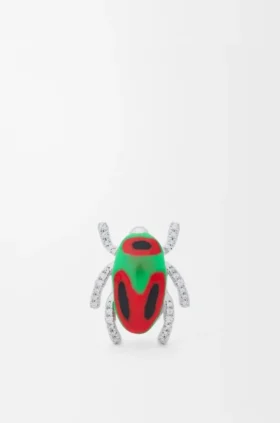 Spilla Scarabeo in argento sterling e smalto