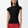 T-shirt dal taglio aderente in misto cotone