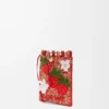 Tascellino a coulisse Strawberry in pelle di vitello classica e rafia