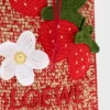 Tascellino a coulisse Strawberry in pelle di vitello classica e rafia