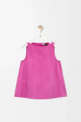 Top in pelle di capra scamosciata