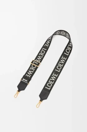 Tracolla Anagram in jacquard e pelle di vitello