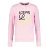 Uomo” loewe Anagram ricamato, maglietta sportiva a maniche lunghe, rosa e rosso, H6109900Cr-7080