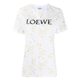Versione Flower in cotone a maniche corte, bianco S540333Xar-2108