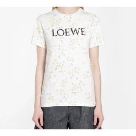 Versione Flower in cotone a maniche corte, bianco S540333Xar-2108