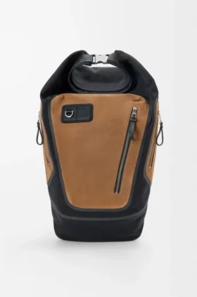Zaino Flex con chiusura roll-top in tela e pelle scamosciata